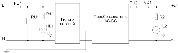 Электрическая схема блока питания