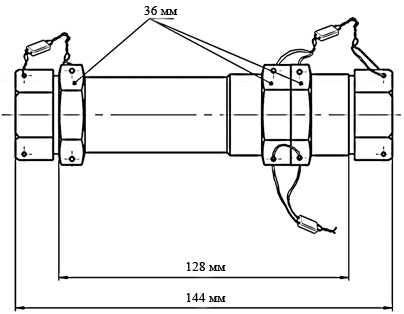 Схема габаритных размеров прибора КОС-16-1