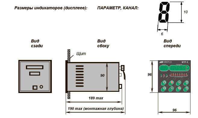 Габаритные и присоединительные размеры МТР-8 