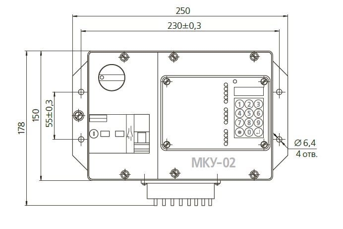Габаритные размеры МКУ-02