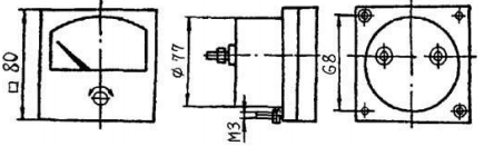 Габаритные размеры вольтметра Э8033
