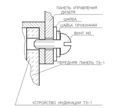 Крепление устройства индикации ТЭ