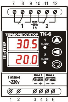 Панель терморегулятора ТК-6