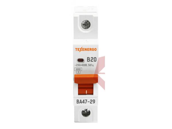 Автоматический выключатель ВА 4729 1п   20А   6кА Texenergo хар-ка B фото 2