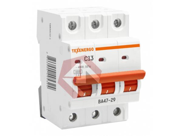 Автоматический выключатель ВА 4729 3п   13А   6кА Texenergo хар-ка С фото 1