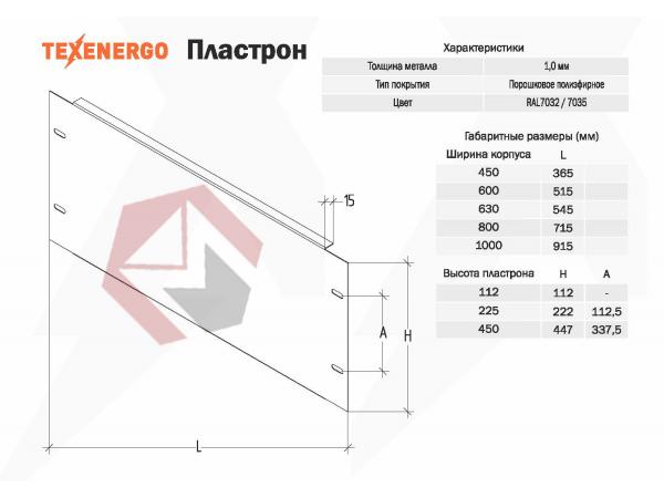 Комплектующие к ВРУ Пластрон (1000мм х 225мм) TEXENERGO фото 1