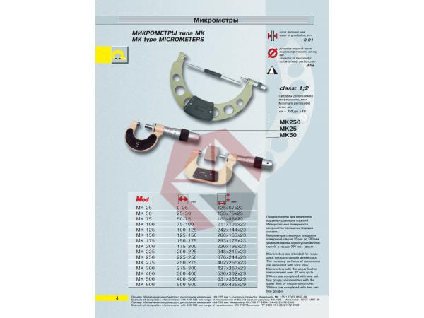 Микрометр гладкий МК 250 кл.2 фото 2