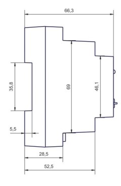 Рис.1. Габаритный чертеж реле напряжения РН-113