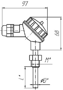 Рис.3. Чертеж датчика WAD305/3