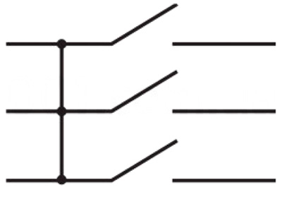 Рис.1. Схема электрическая переключателя KCD2-3101