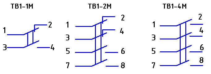 Электрические схемы коммутации ТВ1