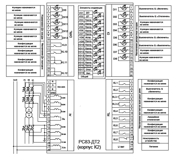 Схемы внешних подключений РС83-ДТ2