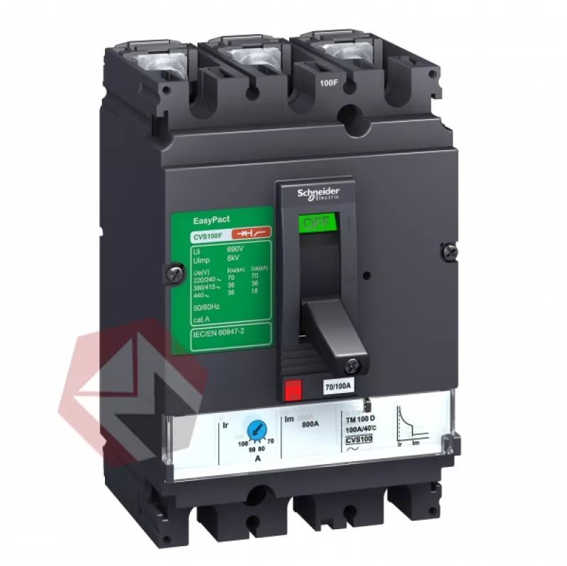 Автоматический выключатель CVS 100F 36kA 3P 100A Schneider Electric фото 1