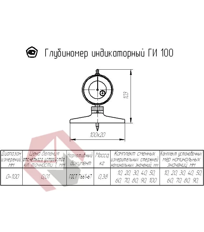 Глубиномер индикаторный ГИ-100 фото 1