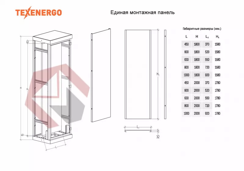 Комплектующие к ВРУ Единая монтажная панель (1000х2000) оц. фото 1