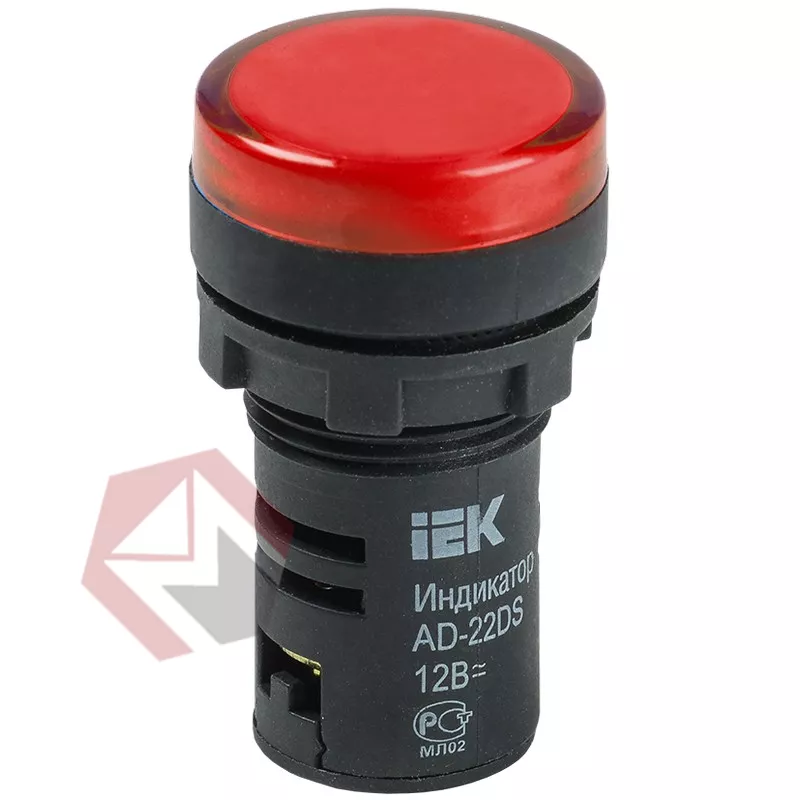 Лампа AD22DS(LED)матрица d22мм красный 12В AC/DC  ИЭК фото 1