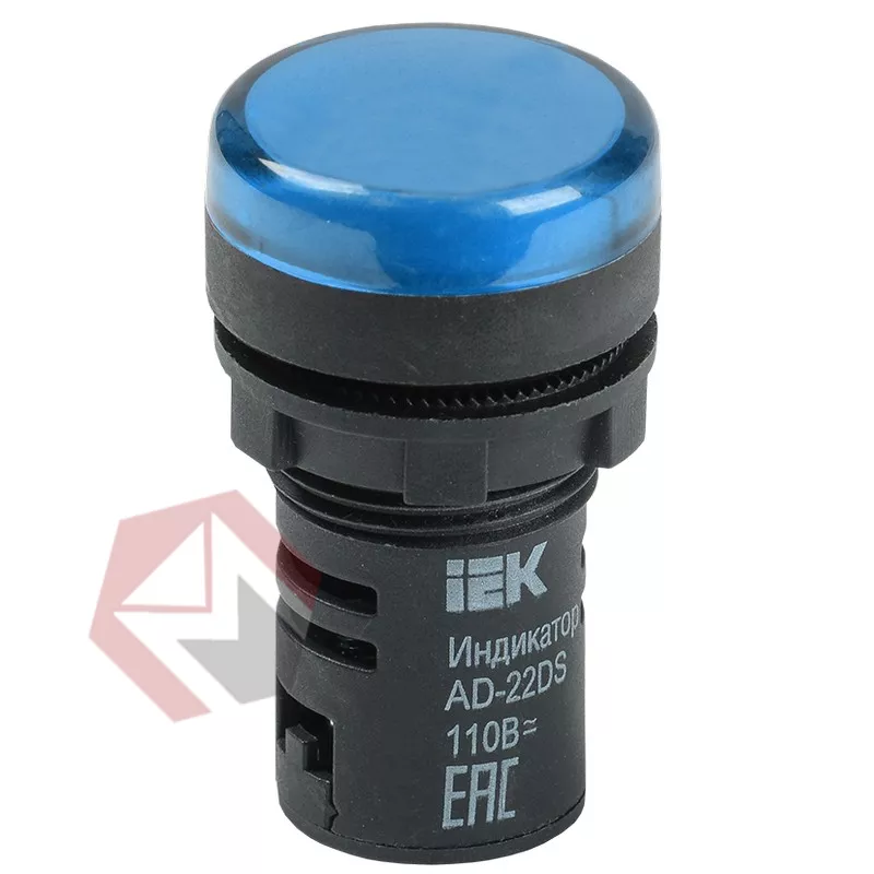 Лампа AD22DS(LED)матрица d22мм синий 110В AC/DC  ИЭК фото 1