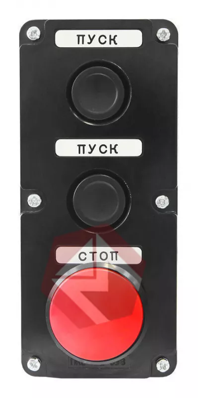 Пост кнопочный ПКЕ 112-3  У3 красный гриб IP40   (карболит)  ГОСТ фото 2