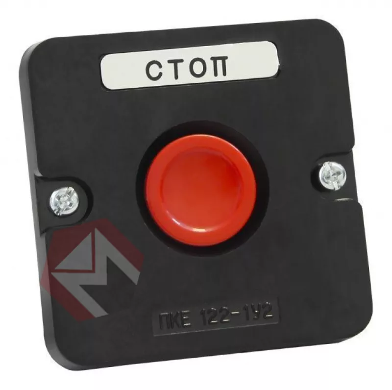 Пост кнопочный ПКЕ 122-1  У2 красная IP54   (карболит)  ГОСТ фото 1