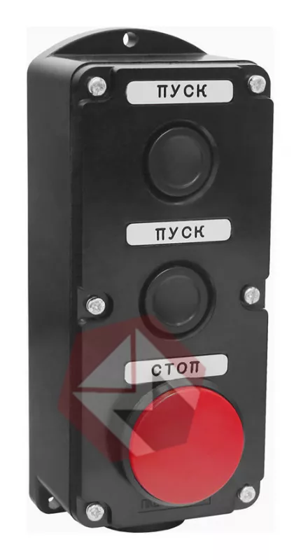 Пост кнопочный ПКЕ 212-3   У3 красный гриб IP40 фото 1