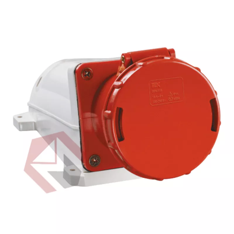 Розетка 133 стац. 2P+PE 63A 220B IP54 IEK фото 2