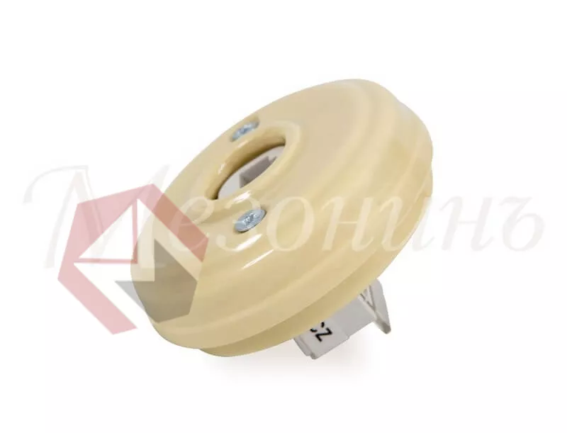 Розетка фарфоровая компьютерная RJ45   (без подъемной рамки, D70x25), цвет - слоновая кость, коллекц фото 1