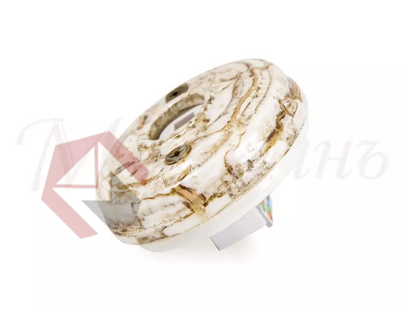 Розетка компьютерная RJ45  (без подъемной рамки, D70x25), цвет - дворцовый мрамор, коллекция "Царско фото 1