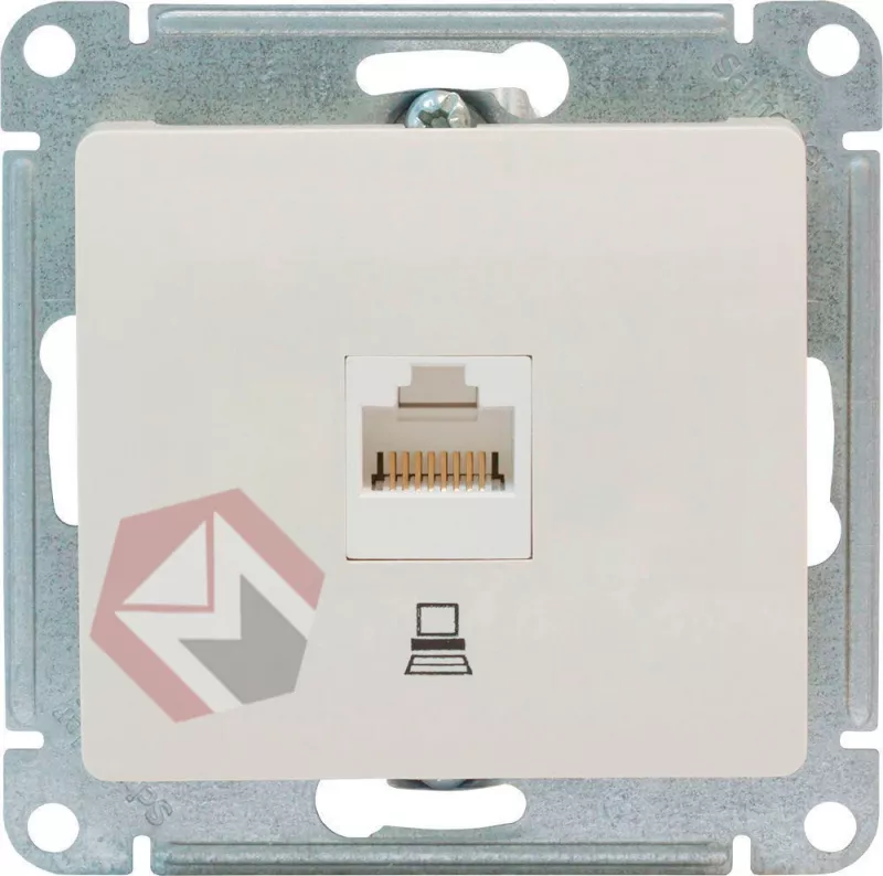 Розетка компьютерная RJ45 категория 5E  с/у, механизм GLOSSA бежевый Schneider Electric фото 2