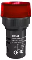 Лампа коммутационная ADDS ?22 мм LED кр. 24В AC/DC ЛK-22 DEKraft фото