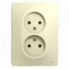 Розетка двойная без заземления без шторок,  с/у, в  сборе GLOSSA бежевый Schneider Electric фото навигации 1