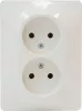 Розетка двойная без заземления без шторок,  с/у, в  сборе GLOSSA бежевый Schneider Electric фото навигации 2