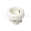 Розетка фарфор, двухполюсная, с з/к  белая  (D70x20,16А, 250В, IP20, без подъемной рамки фото навигации 1