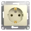 Розетка с заземлением без шторок,  с/у, механизм GLOSSA бежевый Schneider Electric фото навигации 1